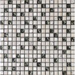 Stakleni Mozaik Belo Sivi A1 30x30